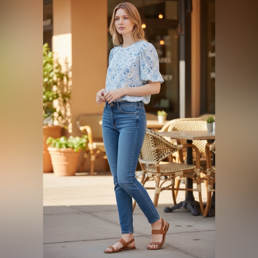 Paige Hoxton Ankle High-Rise Skinny Crop Jeans - Size 25